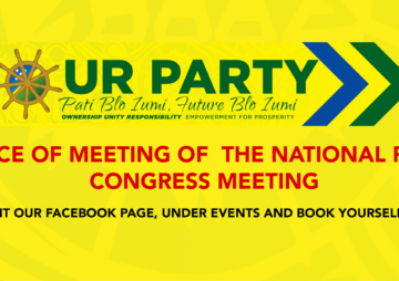 NOTICE OF MEETING OF THE NATIONAL PARTY CONGRESS MEETING